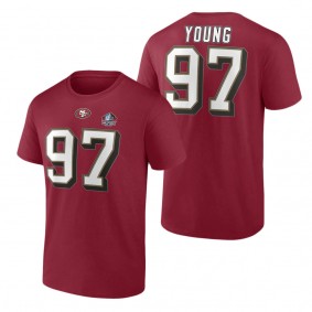 San Francisco 49ers Bryant Young Scarlet Hall of Fame Name & Number T-Shirt